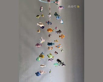 Pijpreiniger DIY Fish Windgong Craft Kit/Afgewerkt product, handgemaakte mobiel met chenillestelen en klei