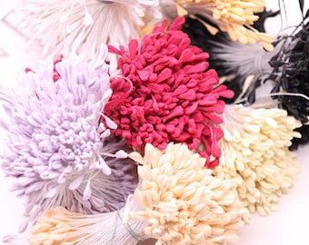 Pacote de estames de flores artificiais, centros de flores sintéticas realistas, núcleo floral para buquês artesanais, decoração para artesanato.