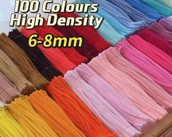 6 mm piprensare 100 stjälkar per bunt, blandade färger av chenille, bulk, mjuka pysselpinnar för gör-det-själv-pyssel, barnprojekt och dekorationer