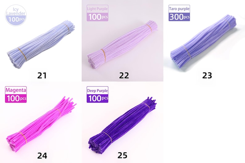 6mm Pipe Cleaners 100 Stems per Bundle, Assorted Color Chenille Stems Bulk, Soft Craft Sticks for DIY Crafts, Kids Projects & Decorations image 6