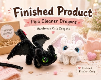 Färdig piprensare, söt tandlös baby, mjuk fantasivarelse, mini skrivbordskompis, hur du tränar din drake, present till par