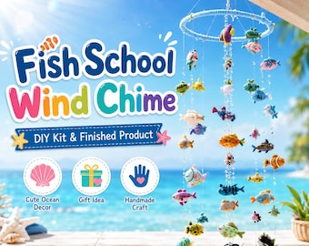 Fish Wind Chime DIY Kit or Finished Mobile, Pipe Cleaner Craft