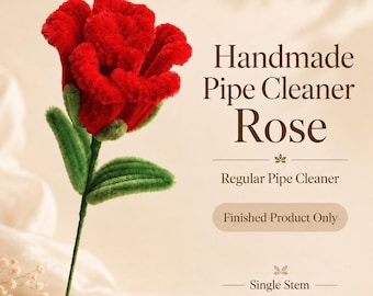 Handgjord piprensarros, färgglad chenilleblomma, ensam fuskros, söt present, blomsterdekor