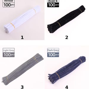 6mm Pipe Cleaners 100 Stems per Bundle, Assorted Color Chenille Stems Bulk, Soft Craft Sticks for DIY Crafts, Kids Projects & Decorations image 3