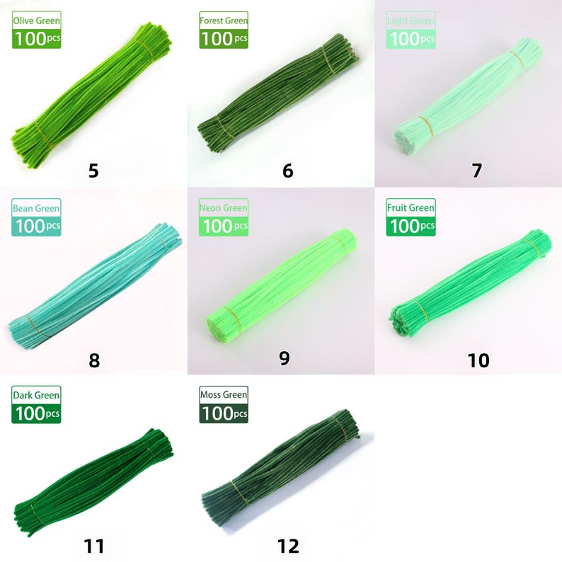 6mm Pipe Cleaners 100 Stems per Bundle, Assorted Color Chenille Stems Bulk, Soft Craft Sticks for DIY Crafts, Kids Projects & Decorations image 4