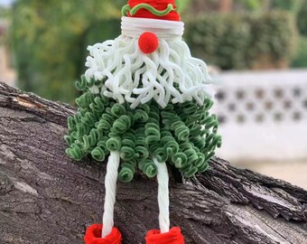 Handmade Pipe Cleaner Santa Claus,  Sitting or Standing Santa Decoration, Holiday Home Decor Gift