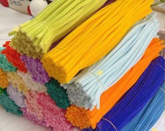 100pcs 8mm Super Dence Pipe Cleaner 30cm, DIY Flower Making Supplies Chenille Stem 104 Colors Available