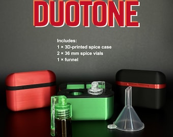 SpiceKit Mini DuoTone | Colorful 3D Printed Portable Spice Kit for Camping, Travel & On-the-Go