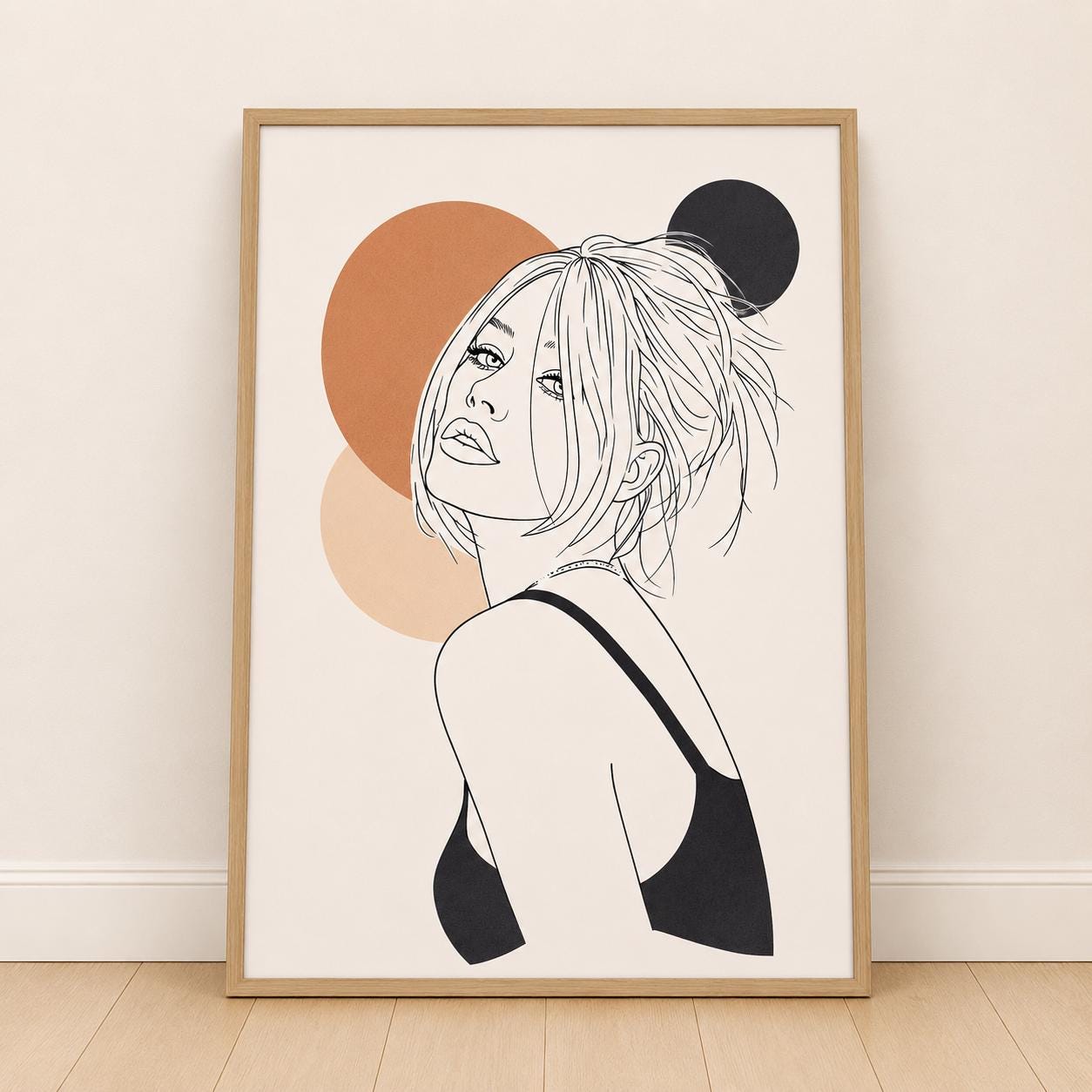 Minimalist Woman Line Art Print Modern Feminine Abstract Neutral Wall ...