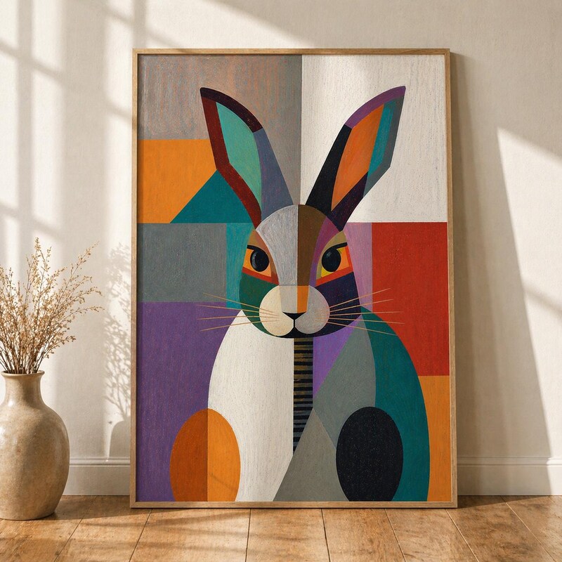 Geometric Rabbit - Etsy