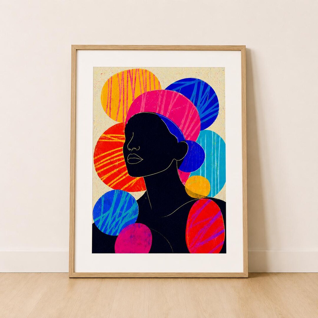 Colorful Abstract Woman Portrait Wall Art Modern Pop Art Printable ...