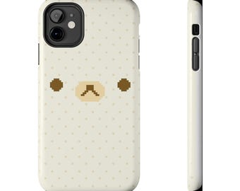 Pixel Bear Face Phone Case | Cute Polka Dot iPhone Cover