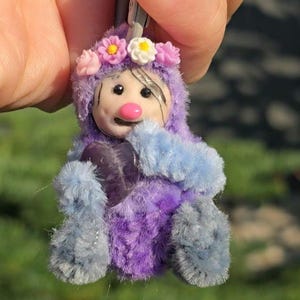 Wren the Misfit, Handmade travel Companion accessory bag charm, emotional support, PixieHollow Studio GB