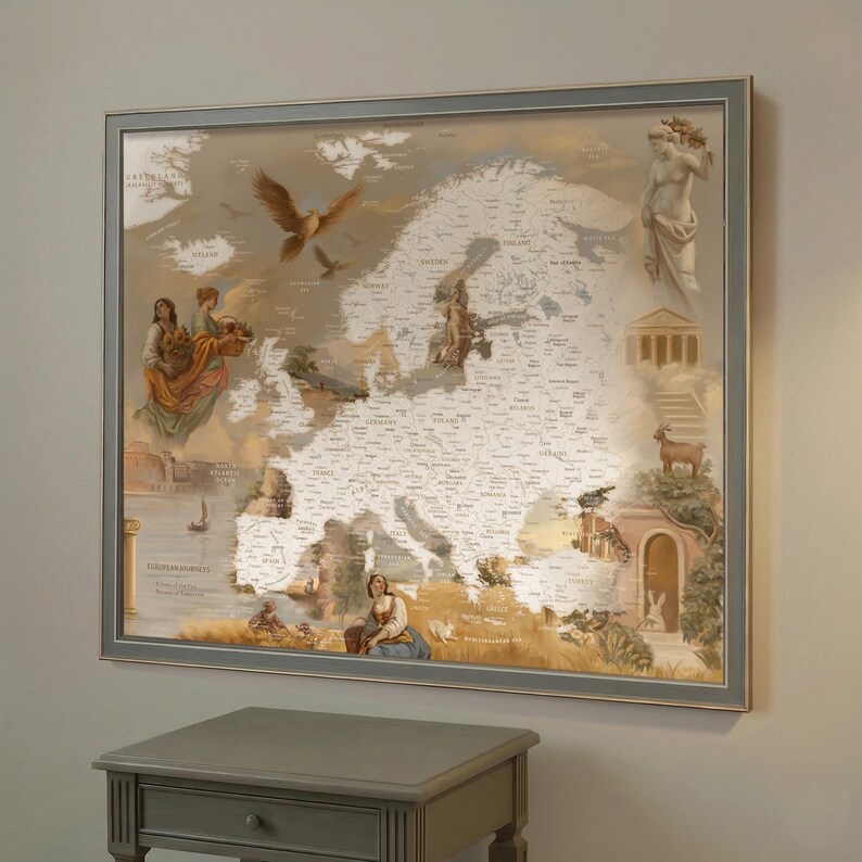 Europe Map With Pins – Personalized Push Pin Travel Map, Wall Decor ...