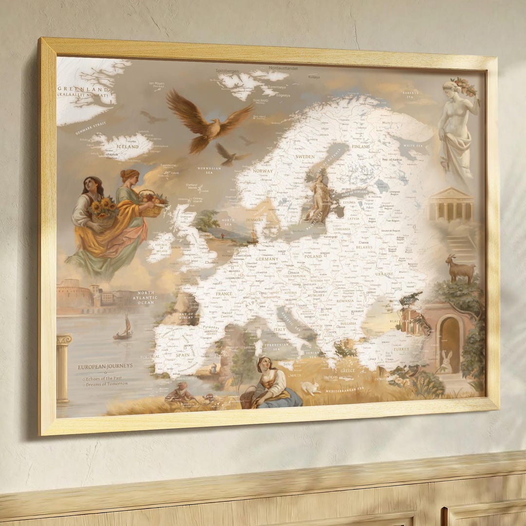 Europe Map With Pins – Personalized Push Pin Travel Map, Wall Decor ...