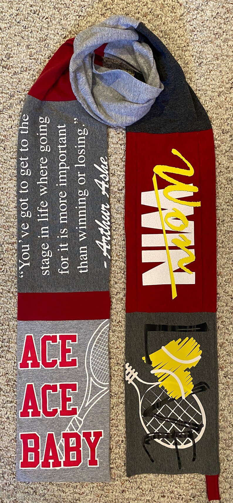 Tennis Scarf Love Tennis Scarf Arthur Ashe Scarf Tshirt Etsy