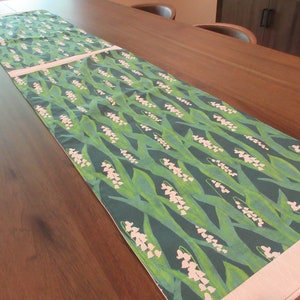 Lilies of the Valley Table Runner, Spring Floral Design