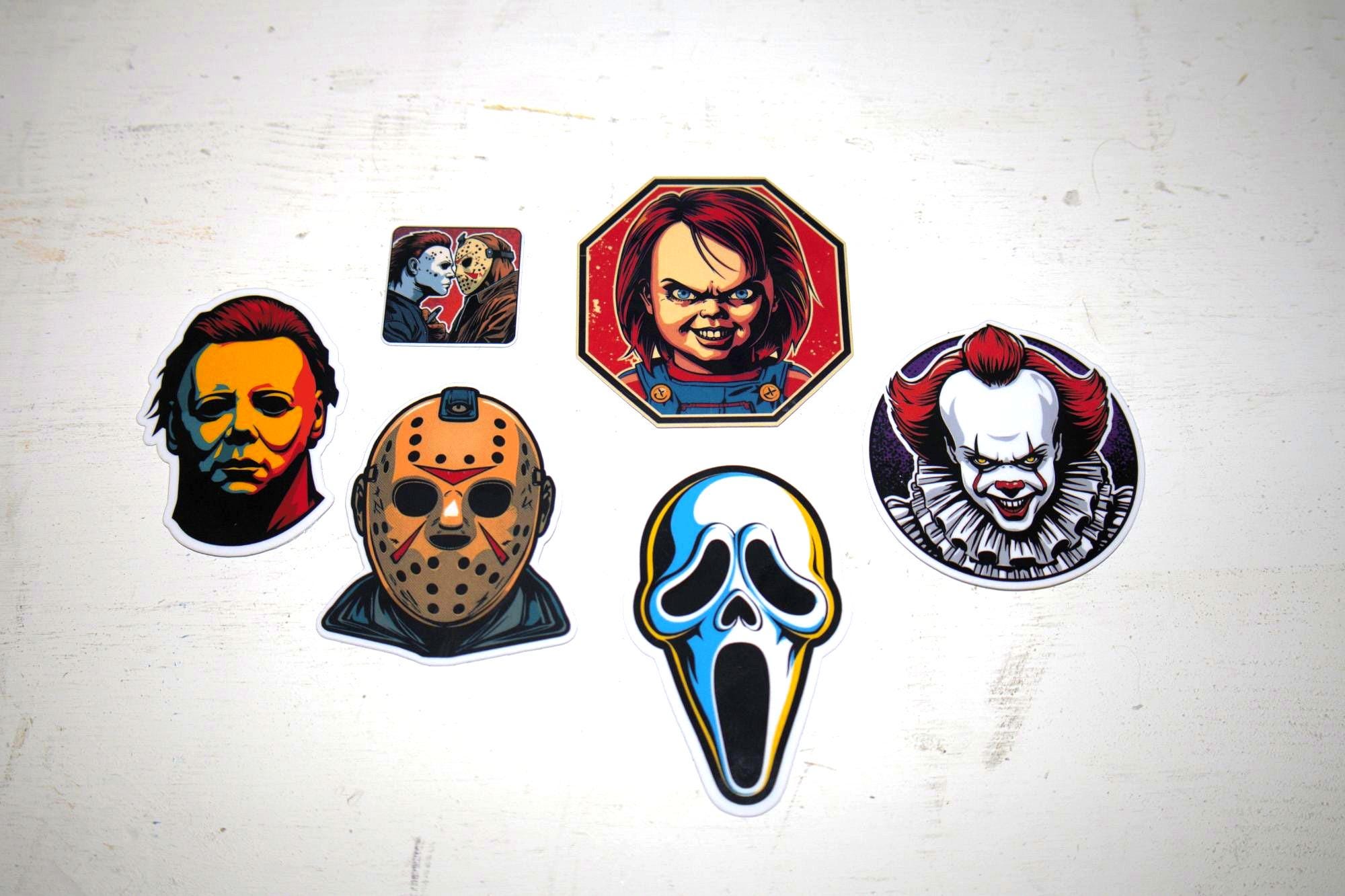 Classic Horror Movie Character Stickers | Waterproof Vinyl Decals (5 ...