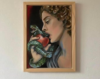 Evas Verdammnis auf DinA4 in Ölpastelkreide. Eva in Oilpastel