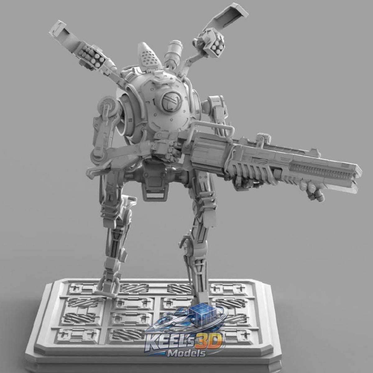 Mech Variant Stl Sci-fi Sniper Mech STL | Futuristic Combat Robot 3D Print Model ...