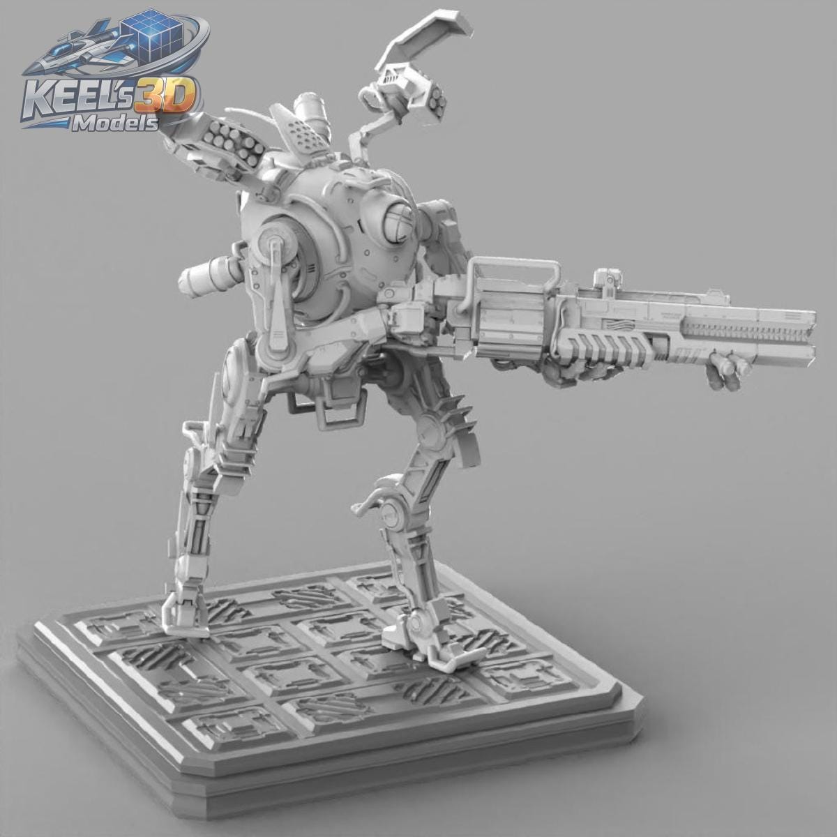 Mech Variant Stl Sci-fi Sniper Mech STL | Futuristic Combat Robot 3D Print Model ...