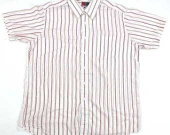 Vintage Requirements Mens XL Short Sleeve Button Down Shirt Striped