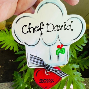 Chef Personalized ornament Chefs hat cooking school cook kitchen Christmas Culinary Pastry