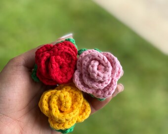 Crochet Flower Keychain, Flower Patch, Bag Charm, Handmade Floral Accessory