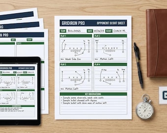 Hoja de análisis del rival de fútbol: Plantilla de diagrama de jugadas para entrenadores
