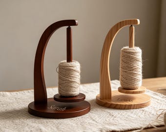 Personalisierter magnetischer Garnhalter mit Gravur, Garnspinner aus Holz zum Stricken und Häkeln, individuelles Geschenk für Mama
