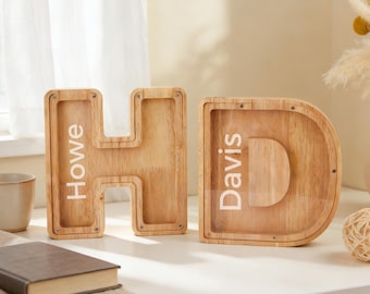 Personalisierte Spardose mit Namen, Geschenkidee für Kinder, Spardose aus Holz, Kinderzimmerdeko, Geschenk zum ersten Geburtstag