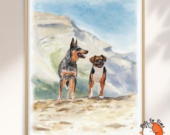 Watercolor Dog Portrait from Photo, Hand-Drawn Custom Pet Portrait, Gift for Pet Lover, Pet Memorial Gift, Pet Memorial Art