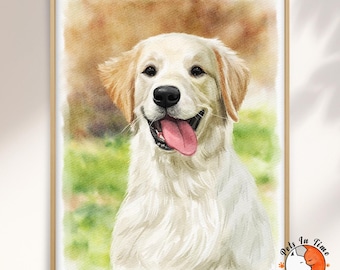 Custom Watercolor Pet Portrait, Hand-Drawn Dog Portrait from Photo, Gift for Pet Lover, Pet Memorial Gift, Pet Memorial Art