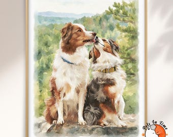 Custom Hand Painted Pet Portrait, Watercolor Dog Portrait from Photo, Gift for Pet Lover, Pet Memorial Gift, Pet Loss Gift