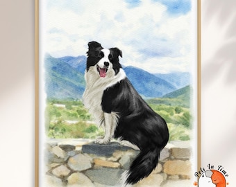 Custom Watercolor Dog Portrait, Hand-Drawn Dog Portrait from Photo, Gift for Pet Lover, Pet Memorial Gift, Pet Memorial Art