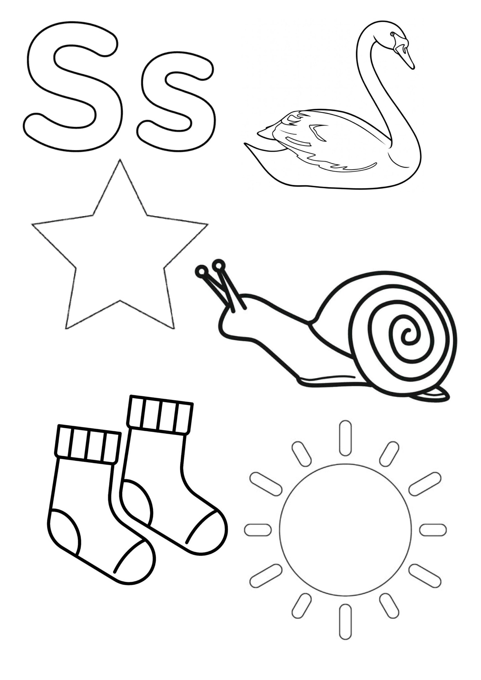 S- Colouring Page - Etsy