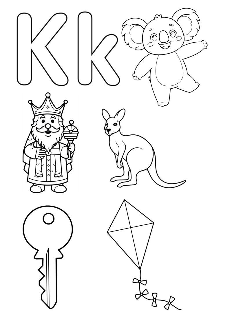 K- Colouring Page - Etsy