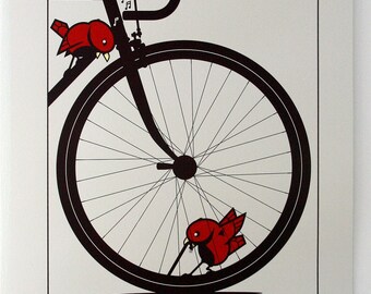 Early Bird - Artcrank Interbike 2011 Screen Printed Bike Poster