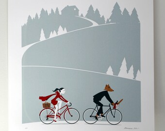 Little Red Riding Hood - Artcrank Minneapolis 2013 Screen Printed Bike Poster