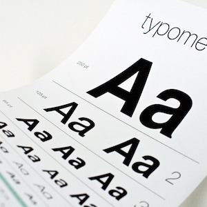 Typometrie Siebdruck Eye Chart für Typografie-Liebhaber Bild 1