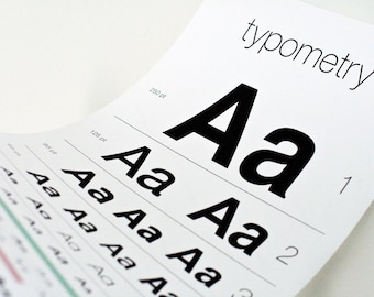 Typometry - Screen Printed Eye Chart for Typography Lovers