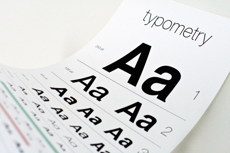 Typometrie Siebdruck Eye Chart für Typografie-Liebhaber Bild 1