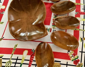 Mid Century Danish Wood Salad Bowl Set