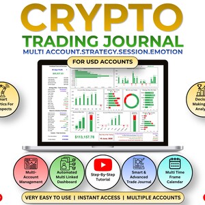 Day Trading Crypto Trading Journal: Multi-Account Portfolio Analytics (Google Sheet)