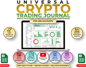 Universal Crypto Trading Journal: Multi-Account Portfolio Trade Logbook Analytics Bitcoin Tracker (Google Sheet)