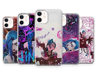Jinx Phone Case League of Legends Cover for iPhone 17, 17Pro, 16e, 15, 14, 13, 12, Samsung S25, S24, S23, A56, A36, A16, Pixel 10, 10Pro, 9A