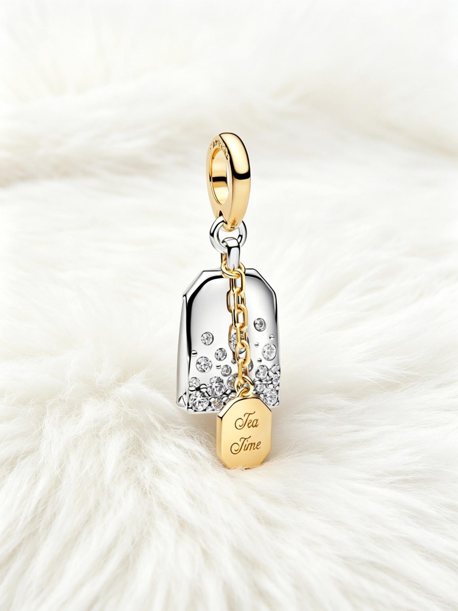 Gold Plated Bridgerton Tea Bag Dangle Charm