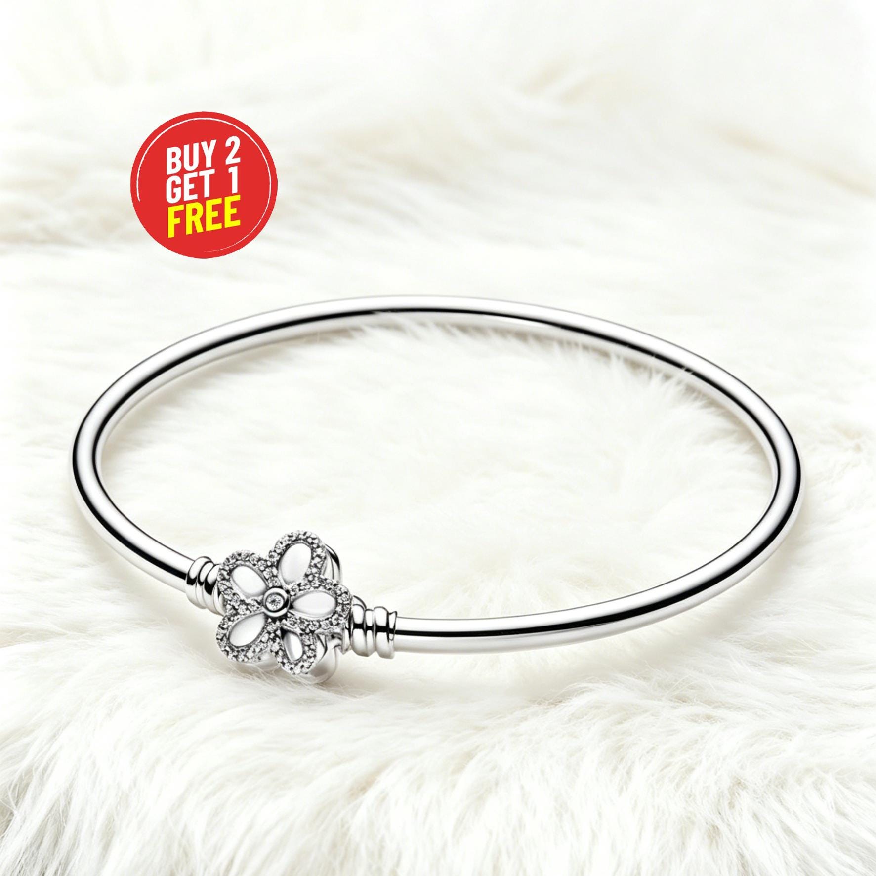 Pandora flower silver ring - Etsy 日本
