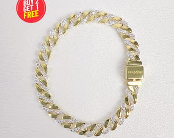 Pandora Two-tone Pavé Cuban Chain Bracelet Personalized gifts Jewelry gifts
