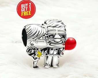 Sterling Silver Disney Pixar Up Carl & Ellie Charm Jewelry gift for her